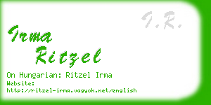 irma ritzel business card